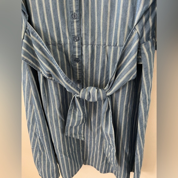 BN Denim Striped Shirtdress Size 24 - Picture 7 of 12